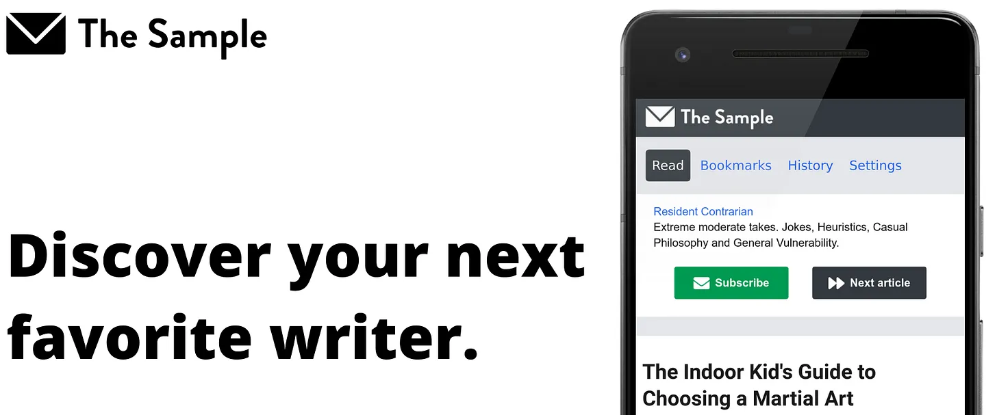 The Sample - Discover your next favorite writer (advertisement)